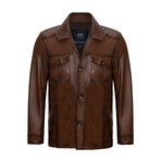 Romeo Leather Jacket // Chestnut (3XL)