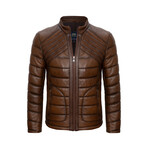Leo Leather Jacket // Chestnut (3XL)