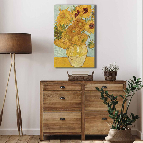 Still Life: Vase with Twelve Sunflowers (39.4"H x 27.6"W x 1.1"D)