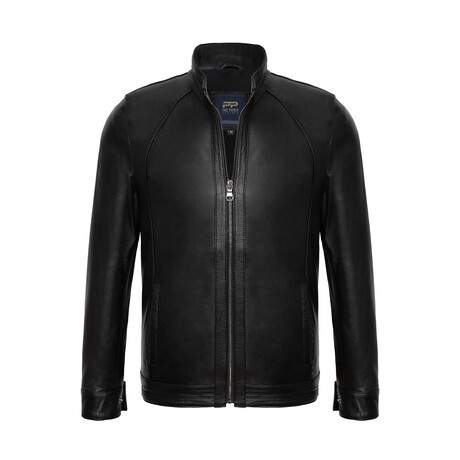 Racer Leather Jacket // Style 2 // Black (S)