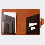 A4 Padfolio Document Organizer // Leather Case // Brown