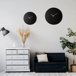 Letoon Leather Wall Clock // Black // 16''