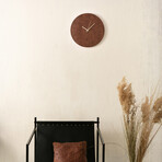Letoon Leather Wall Clock // Brown // 16"