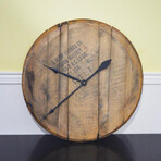 Bourbon Barrel Head Wall Clock