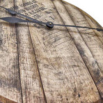 Bourbon Barrel Head Wall Clock