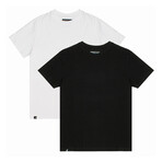 Men's 2-Pack Lux Cotton Short Sleeve Tees // White + Black (S)
