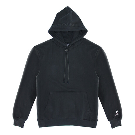 Men's Embroidered Cotton Blend Hoodie // Black (S)