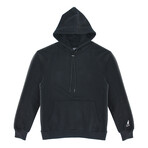 Men's Embroidered Cotton Blend Hoodie // Black (S)