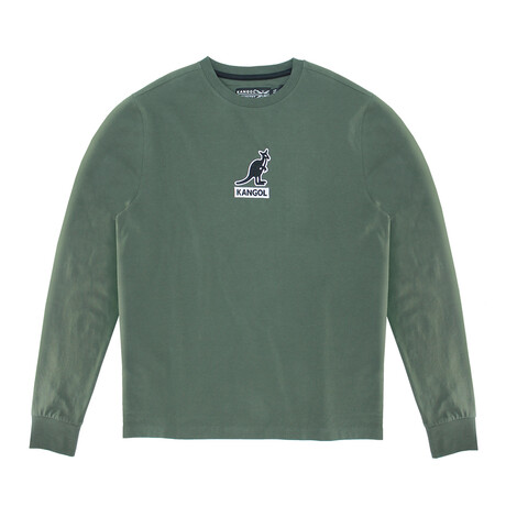 Men's Embroidered Cotton Long Sleeve Tee // Deep Depths (S)