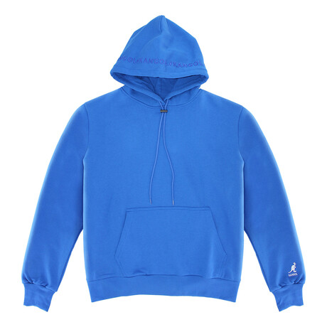Men's Embroidered Cotton Blend Hoodie // Royal Blue (S)