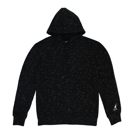 Men's Embroidered Cotton Blend Hoodie // Black Inject (S)