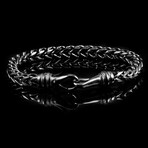 Polished Black Plated Stainless Steel Franco Chain Bracelet // 8"