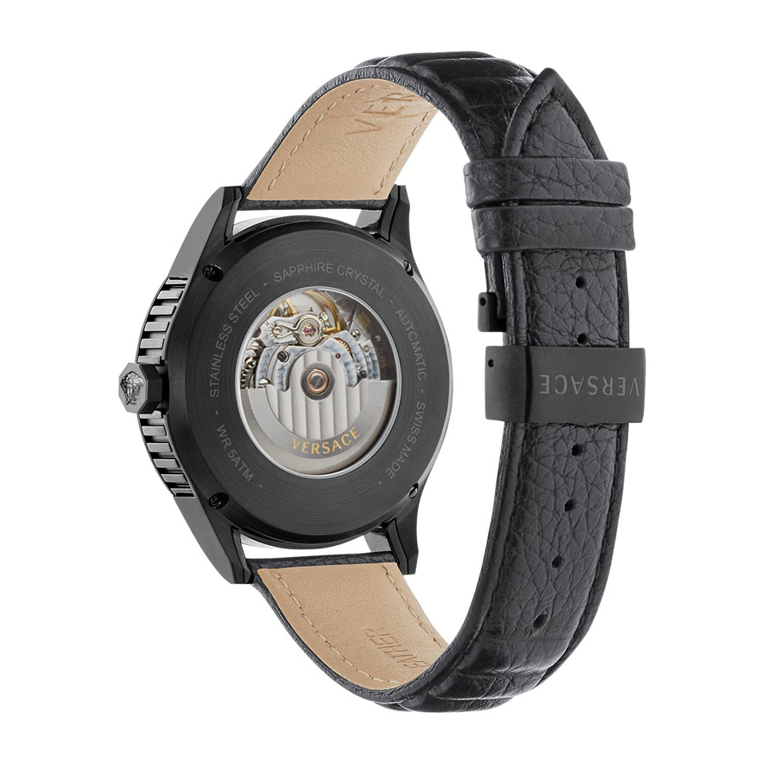 Versace black aiakos automatic watch cheap