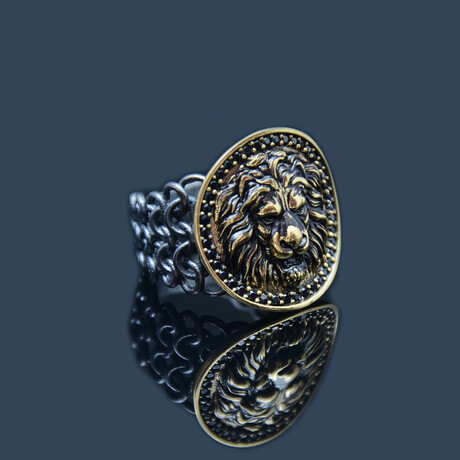 Supreme Lion Gold Plated + Oxidized Ring (6)