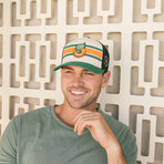 Sinclair Trucker Mesh Hat Florida Citrus Open // Black Ivory + Kelly Green