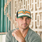 Sinclair Trucker Mesh Hat Florida Citrus Open // Black Ivory + Kelly Green