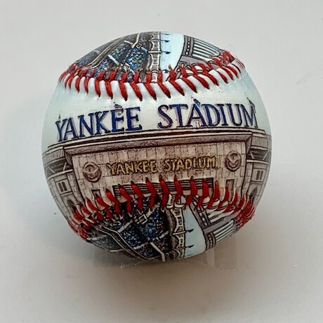 Yankee Stadium (Baseball + Display Case + Wooden Stand)