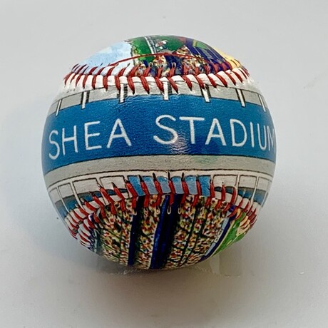 Shea Stadium (Baseball + Display Case + Wooden Stand)