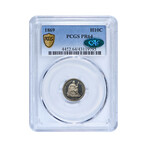 1869 Seated Liberty Half Dime // PCGS Certified PR64 CAC // Wood Presentation Box