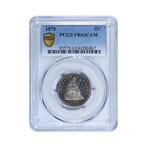 1878 Seated Liberty Quarter // PCGS Certified PR63DCAM // Wood Presentation Box