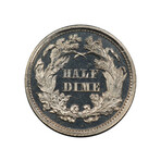 1869 Seated Liberty Half Dime // PCGS Certified PR64 CAC // Wood Presentation Box