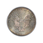 2012 American Silver Eagle // PCGS Certified MS67 Sunset Toning // Wood Presentation Box