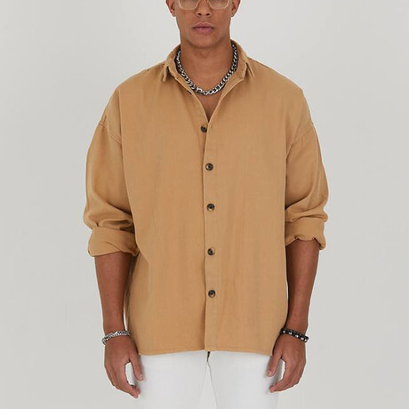 Daniel Long Sleeve Button-Up Shirt // Beige (XS)