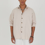 Austin Long Sleeve Button-Up Shirt // Ecru (L)