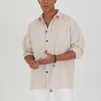 Austin Long Sleeve Button-Up Shirt // Ecru (L)