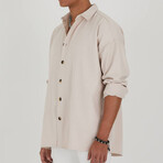 Austin Long Sleeve Button-Up Shirt // Ecru (L)