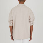 Austin Long Sleeve Button-Up Shirt // Ecru (L)