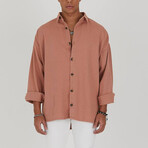 Ethan Long Sleeve Button-Up Shirt // Rose (L)