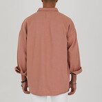 Ethan Long Sleeve Button-Up Shirt // Rose (L)