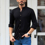 Mason Long Sleeve Button-Up Shirt // Black (M)
