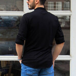 Mason Long Sleeve Button-Up Shirt // Black (M)