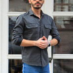 Dylan Long Sleeve Button-Up Shirt // Smoked (XS)