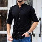Mason Long Sleeve Button-Up Shirt // Black (M)
