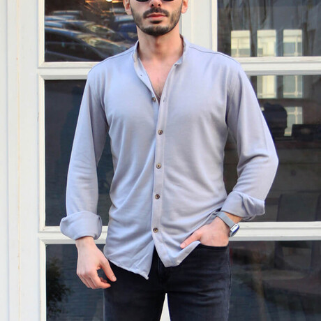 William Long Sleeve Button-Up Shirt // Gray (XS)