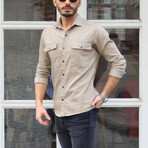 Owen Long Sleeve Button-Up Shirt // Beige (XS)