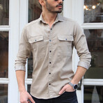 Owen Long Sleeve Button-Up Shirt // Beige (XS)
