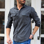 Dylan Long Sleeve Button-Up Shirt // Smoked (XS)