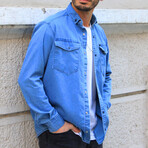 Brian Long Sleeve Button-Up Shirt // Blue (L)