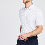 Cloud Golf Polo Pinwheel Print // White Pinwheel (2XL)