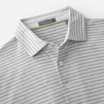 Cloud Golf Polo Brookline Stripe // Light Heather Gray + White (XL)