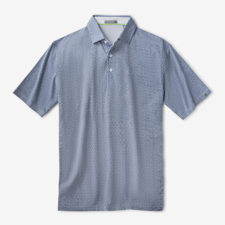 Cloud Golf Polo Fairway Texture Print // Classic Navy (S)