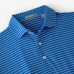 Cloud Golf Polo Brookline Stripe // Highlands Blue + White (S)