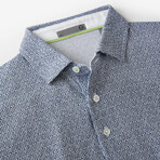 Cloud Golf Polo Fairway Texture Print // Classic Navy (S)