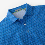 Cloud Golf Polo Albatross Print // Highlands Blue (S)