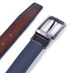 Classic Model 438/32 Buckle 3274 - Reversible // Navy Blue + Brown (34)