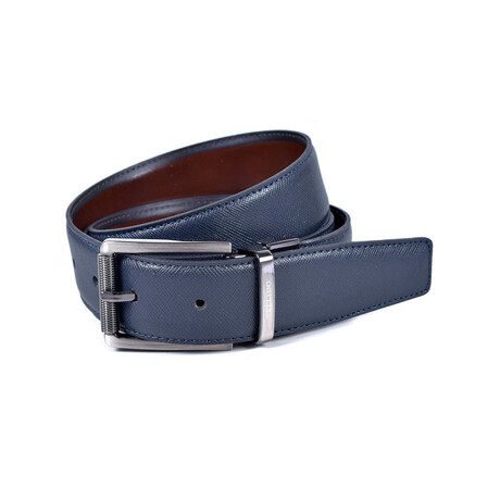 Classic Model 438/32 Buckle 3274 - Reversible // Navy Blue + Brown (34)